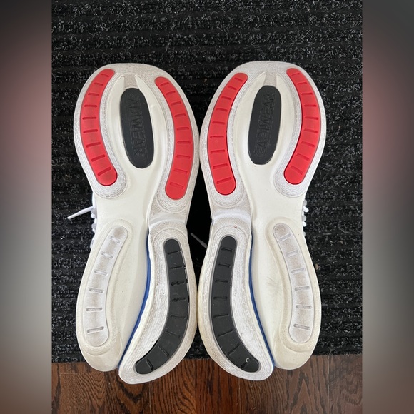 Adidas ALPHABOOST V1 SHOES sneakers Cloud White Blue Fusion Bright Red 9.5 - Picture 8 of 9
